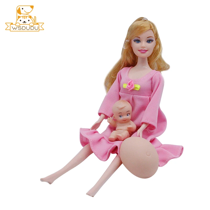 Em promoção! Feito à Mão 11,5 Polegadas Grávida Boneca Mãe Tem 2pcs Bebê Em  Sua Barriga Com 1pc Roupas De Ensino De Bonecos De Brinquedo Para Menina Da  Barbie De Presente