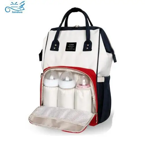 LAND подгузники сумки большой емкости Детские Пеленки сумка Водонепроницаемый уход за младенцем пеленки сумка для смены Мода мать рюкзак для путешествий