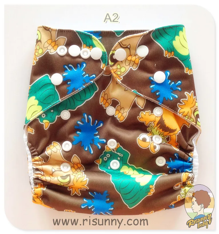Тканевые подгузники Risunnybaby + бамбуковая вставка 5 слойные детские подходящие для