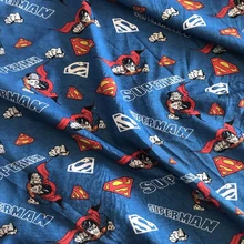 Крутая синяя Джерси ткань мультфильм Мстители герой вязанная хлопковая ткань Супермен печати стрейч хлопок фабричное кружево мальчик футболка