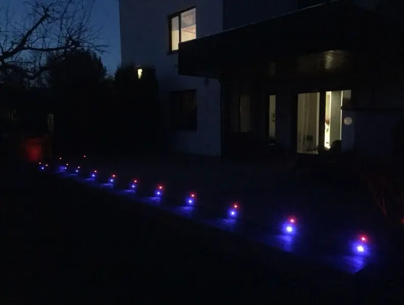 Aplicativo de Música Wifi App rf Controlador 22mm 12 v Cor Rgb Mutável Quintal Terraço Decks Levou Ferroviário Luzes Passo Escada Ip67 10 Pçs - Set 11 ???2
