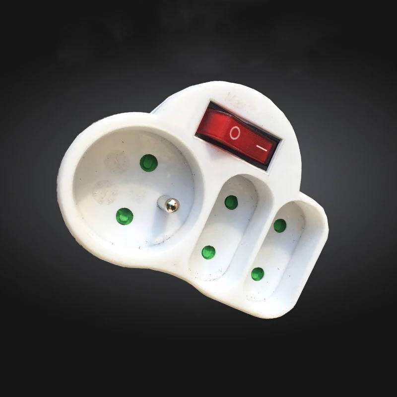 2PCS France standard power supply Conversion plug With independent