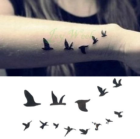 Водонепроницаемая временная татуировка наклейка Ласточка летающая птица флэш-тату временная татуировка рука ноги запястья ноги руки для девушек и мужчин женщин детей - Цвет: Шоколад