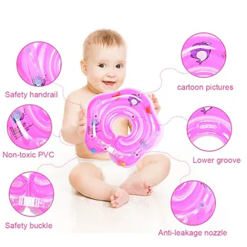

Swimming Baby Accessories Neck Ring Tube Safety Infant Float Circle for Bathing Inflatable Flamingo Inflatable Water Dropship