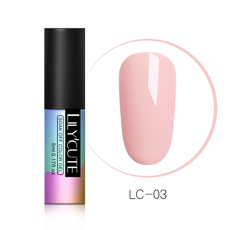 LILYCUTE зеленый УФ-гель для ногтей Vernis полуперманентный дизайн ногтей украшение чистый Гель-лак для маникюра дизайн ногтей 5 мл - Цвет: LC-03