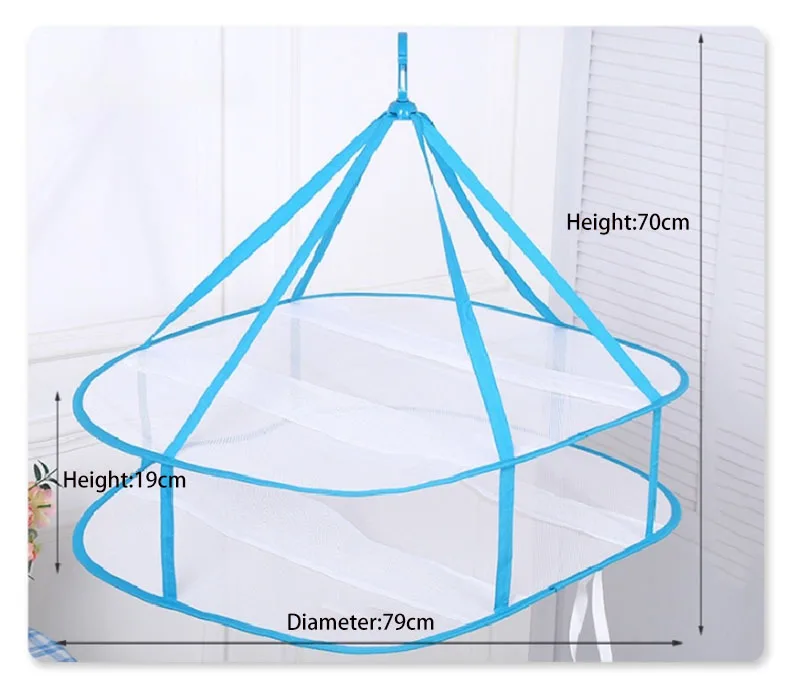 AAG, синяя трехслойная сушилка для белья, складная подвесная корзина для белья, сушилка для белья, свитера, бюстгальтера, тканевая сетка, вешалка для белья