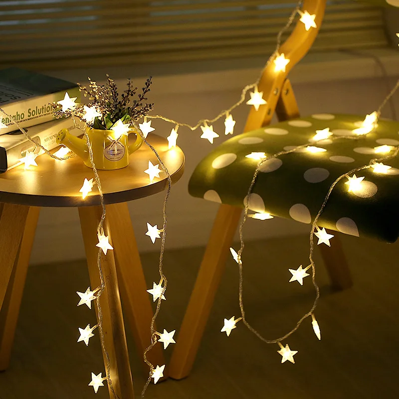 

3m 20 Shiny Star Halloween Decorations Light String Wedding Decoration Bachelorette Party Fairy Star Accessories for Home Kerst