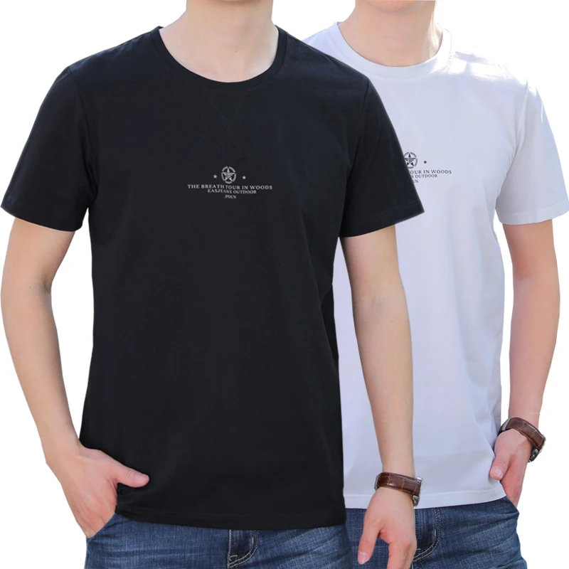 

2019 High Quality Brand Men T Shirts Casual Short Sleeve T-shirt Men Solid Casual Cotton Tee Shirt Summer Clothing tshirt