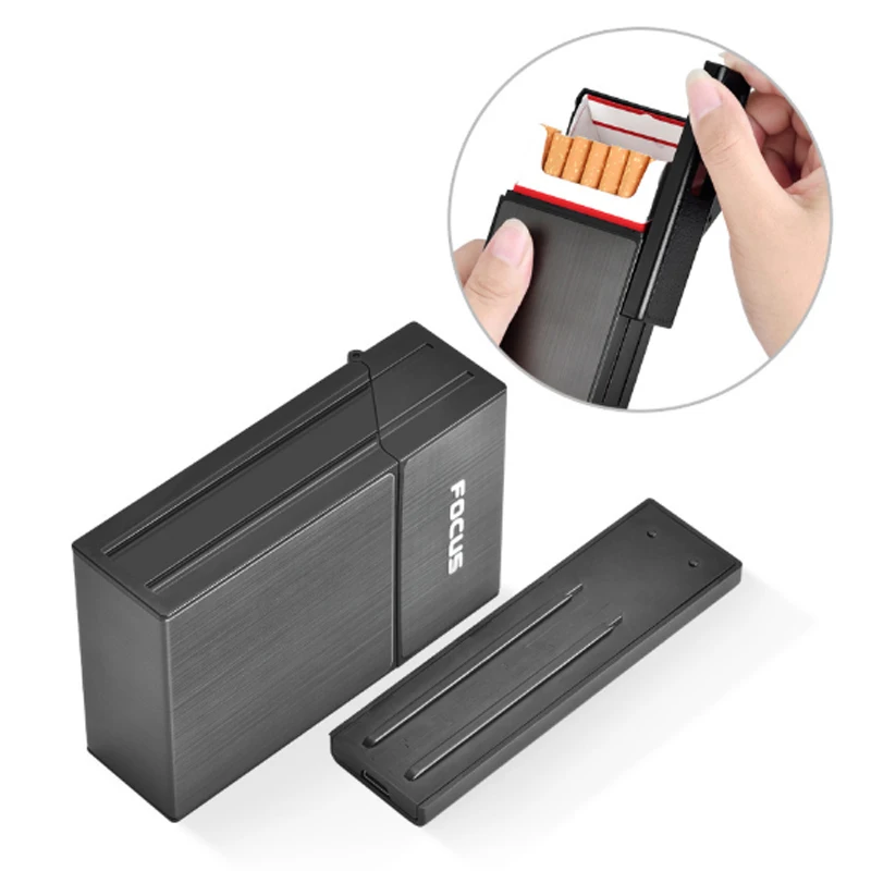 Открытый ветрозащитный держатель Ciagrette коробка со съемной электронная USB Зажигалка Беспламенного табака чехол для прикуривателя