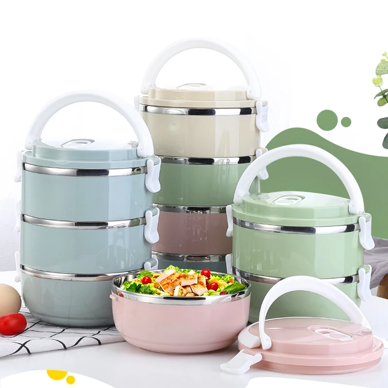 1/2 Layer Stainless Steel Thermal Insulated Lunch Box Bento Food Container  .UK