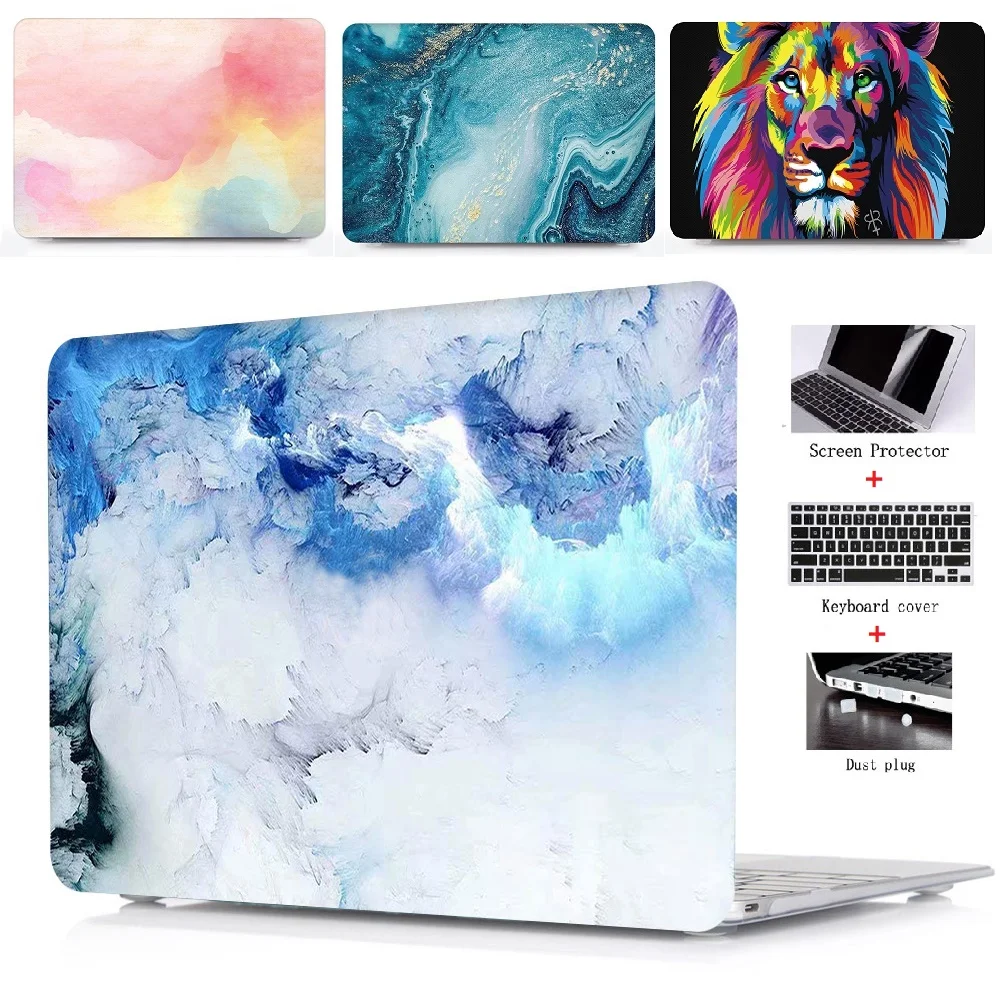 

New Marble pattern Laptop Shell Case Cover For Apple Macbook Air Pro Retina Touch Bar 11 12 13 15 inchs A1990 A1989 A1932 A1466
