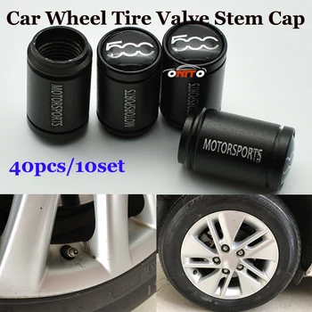 

10set car wheel valve stem caps For Fait emblem 500 logo Badge Matt auto wheel tire valve cover with