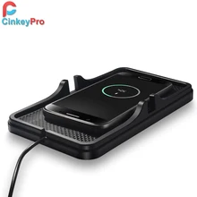 CinkeyPro Qi Wireless Car Charger Pad for iPhone 8 10 X Plus Samsung S6 S7 S8 Stand 5V/1A Charging Dock Mobile Phone Holder