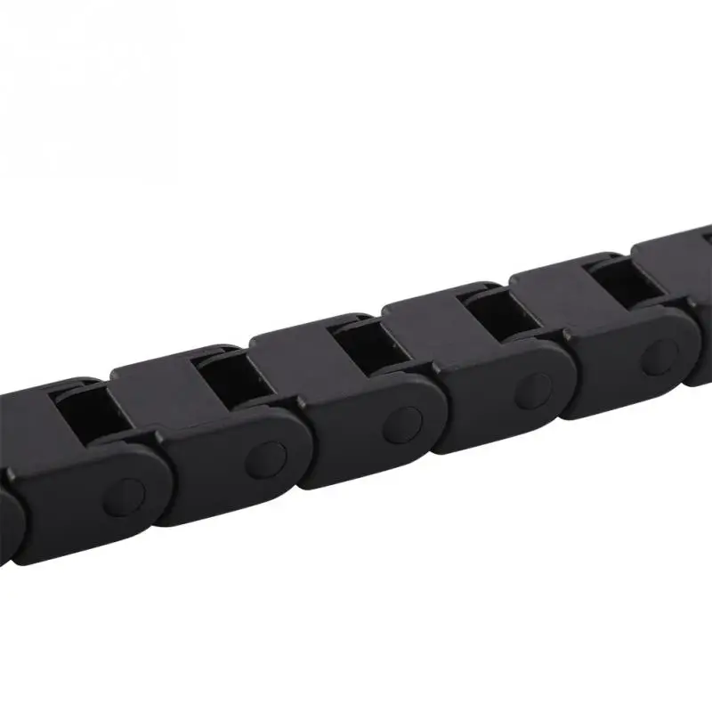 Cable Carrier R28 Cable Drag Chain Wire Carrier 10 * 10mm 14 * 17mm L1000mm with End Connectors for CNC Router Machine Tools Black