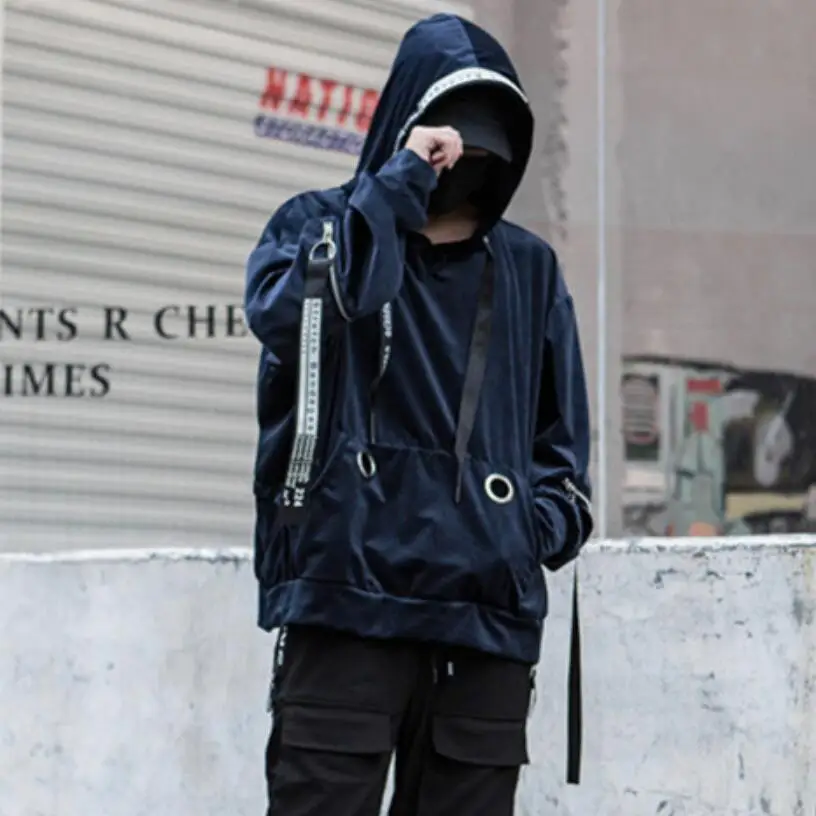 

Men autumn winter oversize hoodies hip hop punk rock streetwear Men DJ singer stage hooded sweatshirt sudaderas para hombre