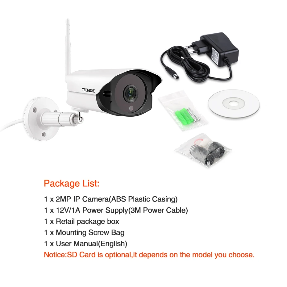 IP камера Techege беспроводная 1080P HD Wi Fi 2 МП|Камеры видеонаблюдения| |