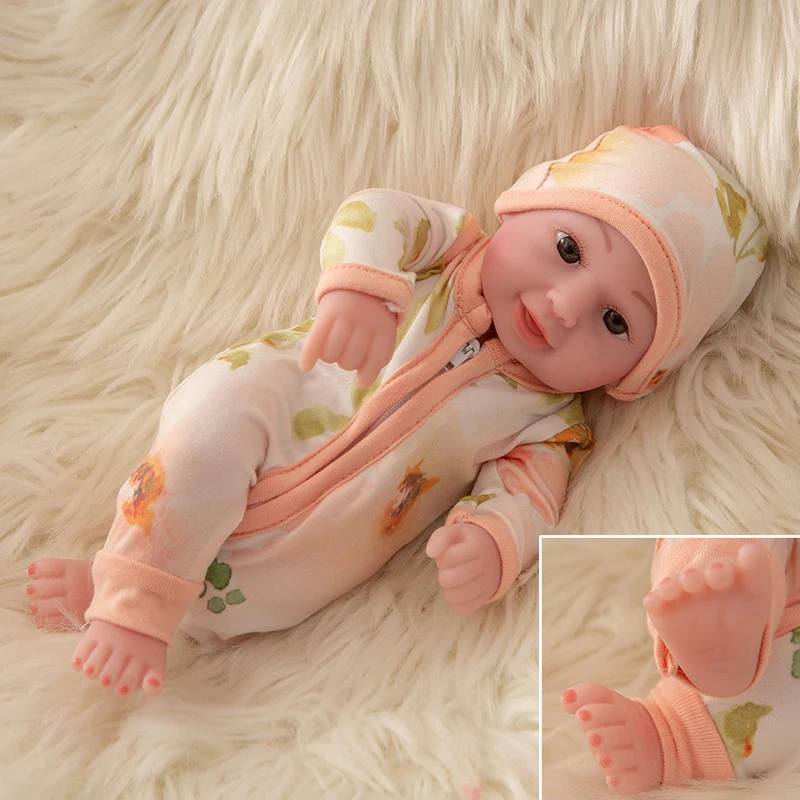 10 дюймовые Мини куклы Reborn Baby мягкие резиновые полностью силиконовые