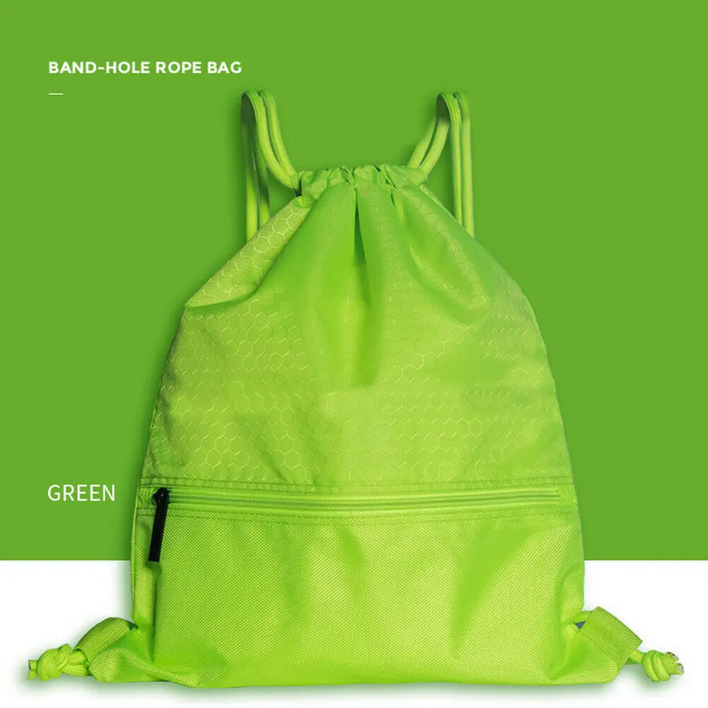 Рюкзак на шнурке, сумка для спортзала, сумка для школы, спортивная сумка для путешествий - Цвет: Зеленый