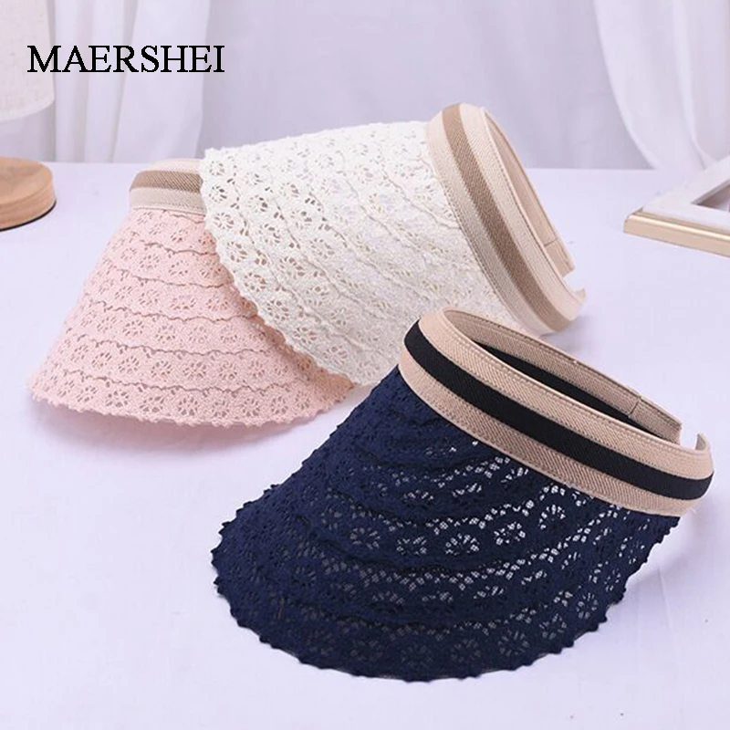 

MAERSHEI 2019 women beach hat sun protection straw hat Panama lace no top lace sun hat girls casual hat ladies