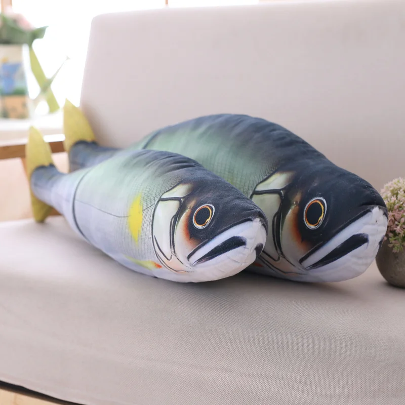 Dorimytrader Giant Creative Simulation Fish Pillow Big Fish Plush Toy Doll Large Sleeping Fish Doll Children Gift Deco 71inch 180cm DY50582 (1)
