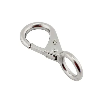 

5pcs per lot Stainless Steel Boats Sailing Rigid Loaded Fixed Eye Boat Spring Clip Snap Hook