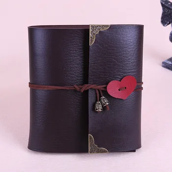 

Vintage Graduation Handmade Scrapbook DIY Leather 30 Sheets Loose Leaf Photo Album Love Tie Rope Wedding Photo Albums Gift