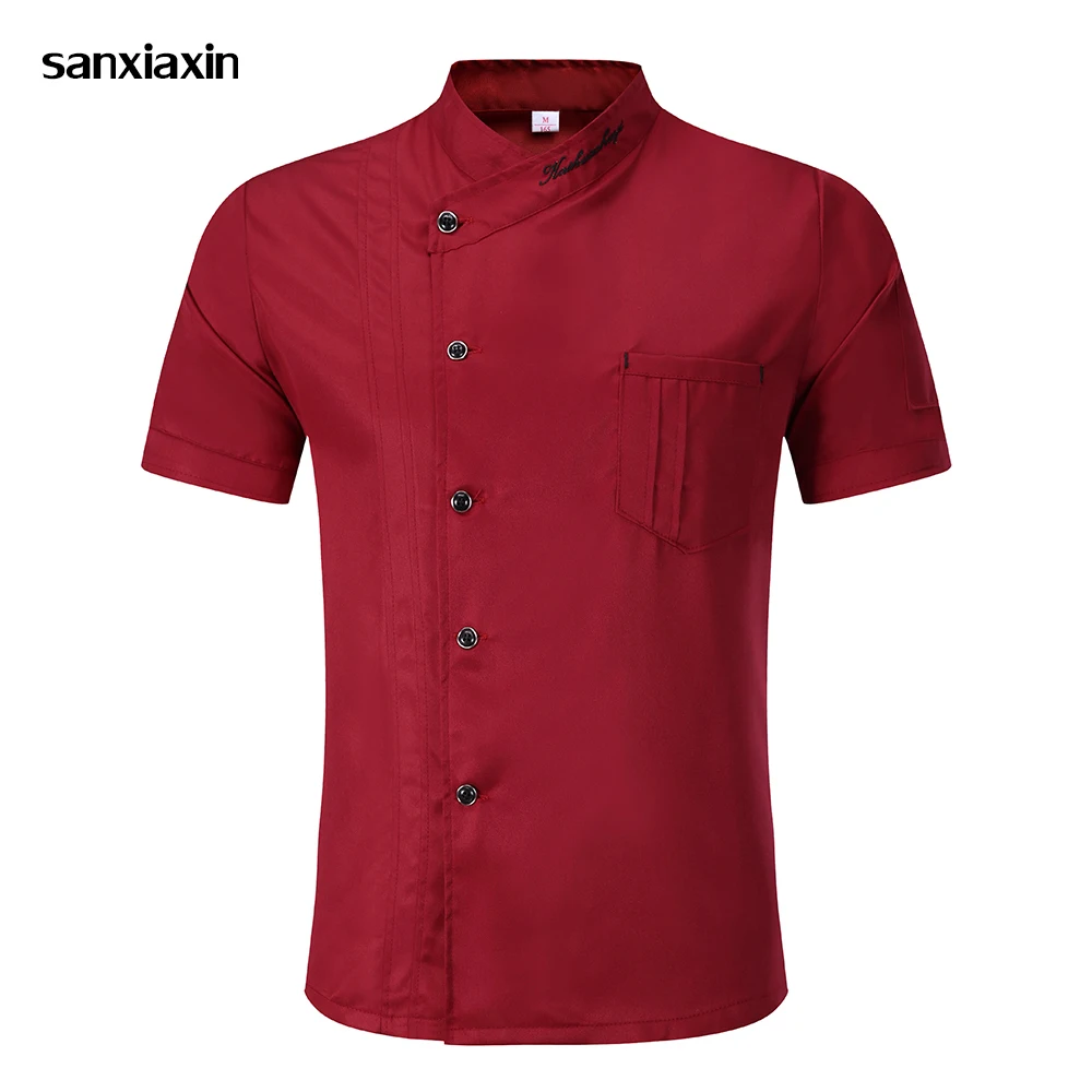 

new Unisex Chef Jacket Hotel Chef's Uniform Short Sleeve Mesh Breathable Workwear Catering Restaurant Kitchen Bakery wholesale