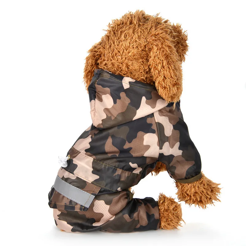 Дождевик для щенков дождевые пальто с капюшоном Светоотражающая водонепроницаемая одежда для собак Мягкая дышащая домашняя кошка маленькая собака дождевик XS-2XL