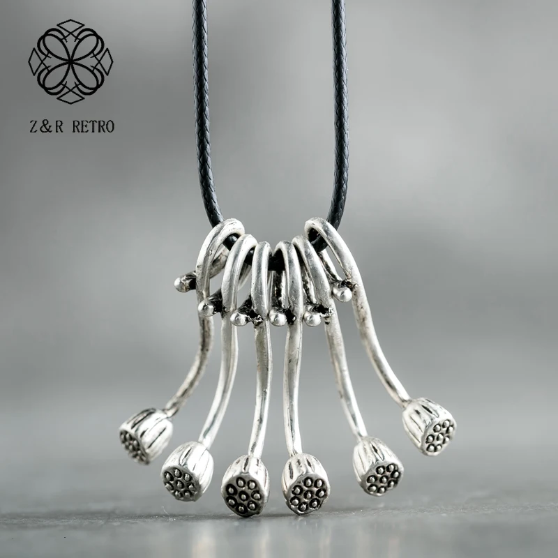 

Lotus Necklaces & Pendants Vintage Handmade Bohemian Necklace Zinc Alloy Women Accessories Pendant For Jewelry