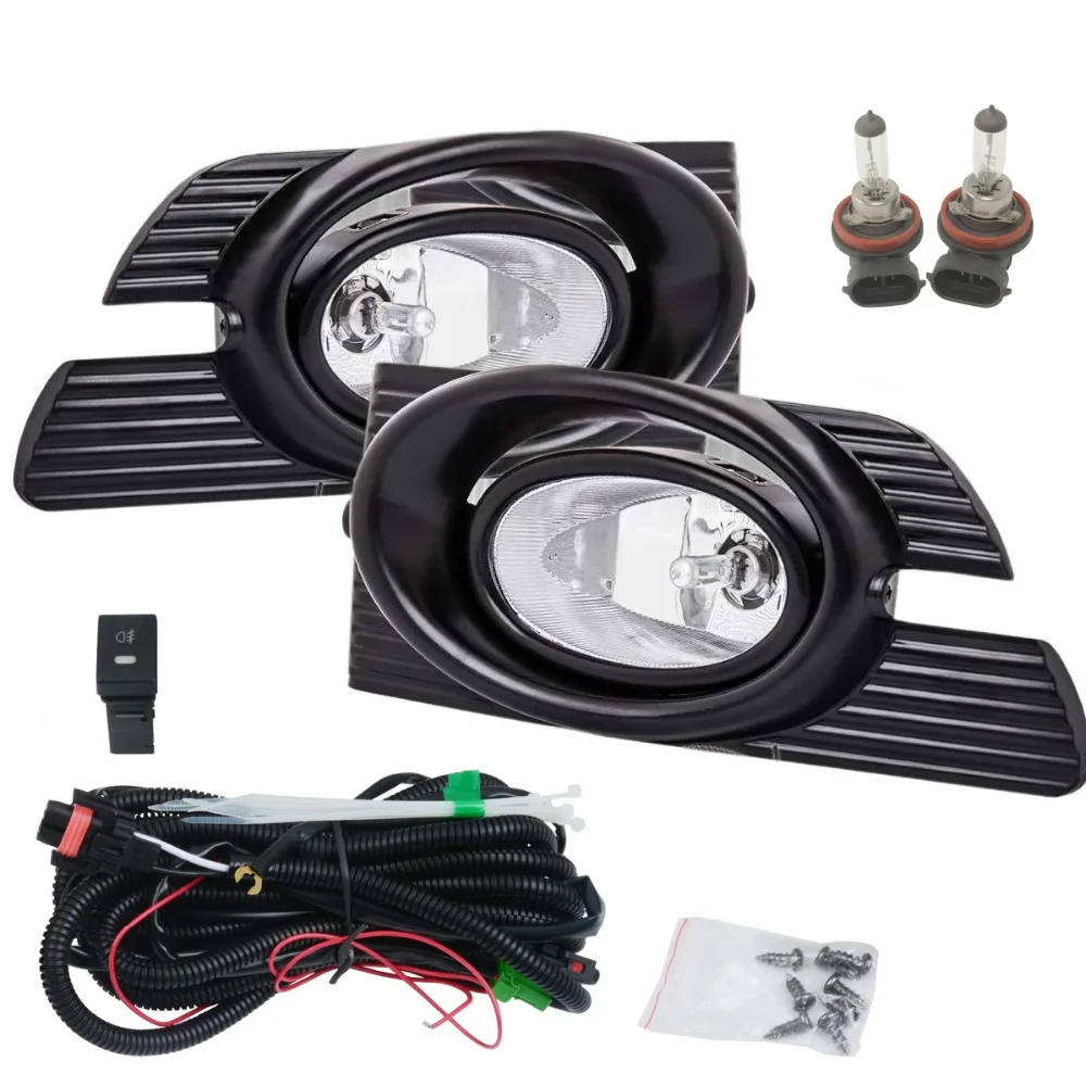 

H11 12V 55W Halogen Front Bumper Driving Fog Light Lamp Foglight Harness Switch Relay Set For HONDA ACCORD 3.0L 1998-2002