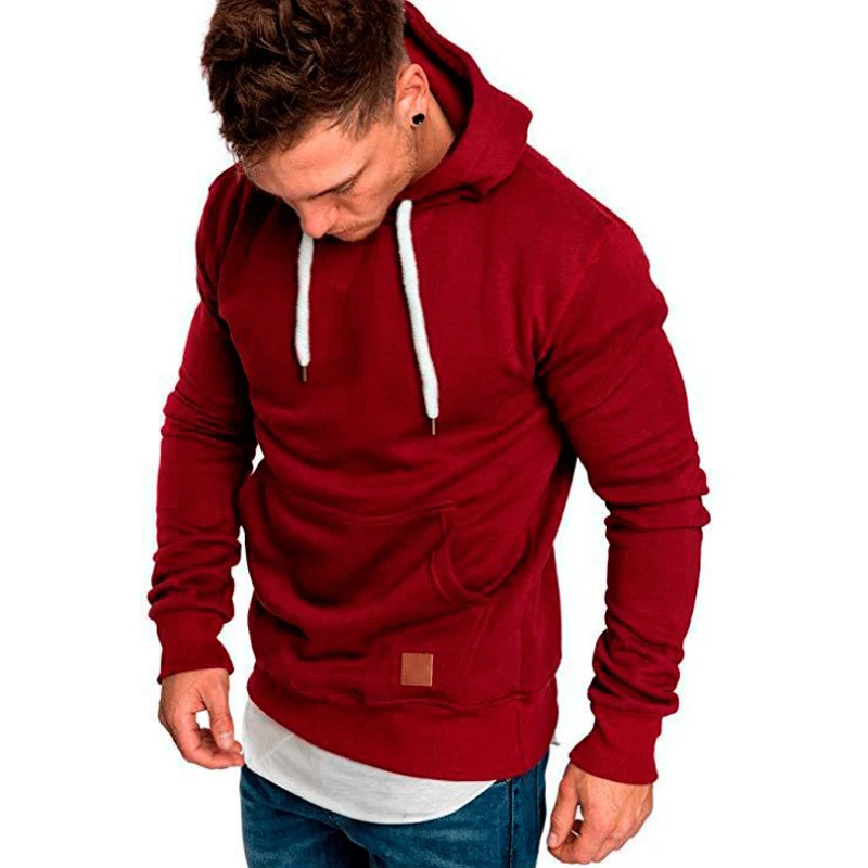 COCEDDBsweatshirt الرجال 2018 هوديس العلامة التجارية الذكور طويلة الأكمام الصلبة هوديي الرجال أسود أحمر حجم كبير poleron هومبر