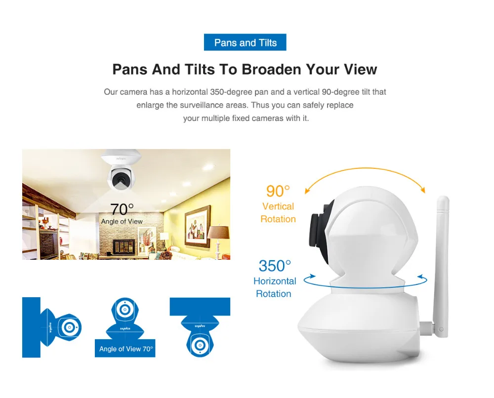 SANNCE 720P Беспроводная сигнализация IP камера Wifi Беспроводная сеть наблюдения Wi-Fi семейная камера безопасности Детский монитор CCTV камера