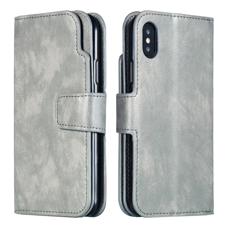 Leather case on For iPhone 7 6 6S 8 Plus 5 5S SE Case Cover iPhone x XS Max XR Case Cover Wallet card holder Magnet Flip Phone cases15