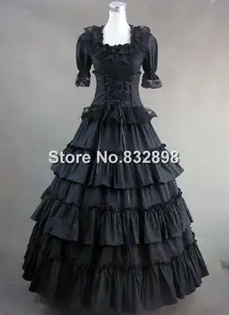 

Classic Black Gothic Victorian Dress Long Dress Victorian Era Dress