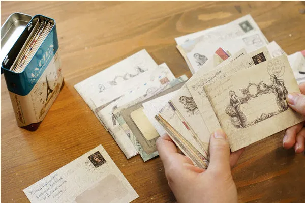

12pcs / lot 12 Designs Paper Envelope European Vintage Style Office School Supply Mini Paper Envelope Gift Letter Pad CN-1002