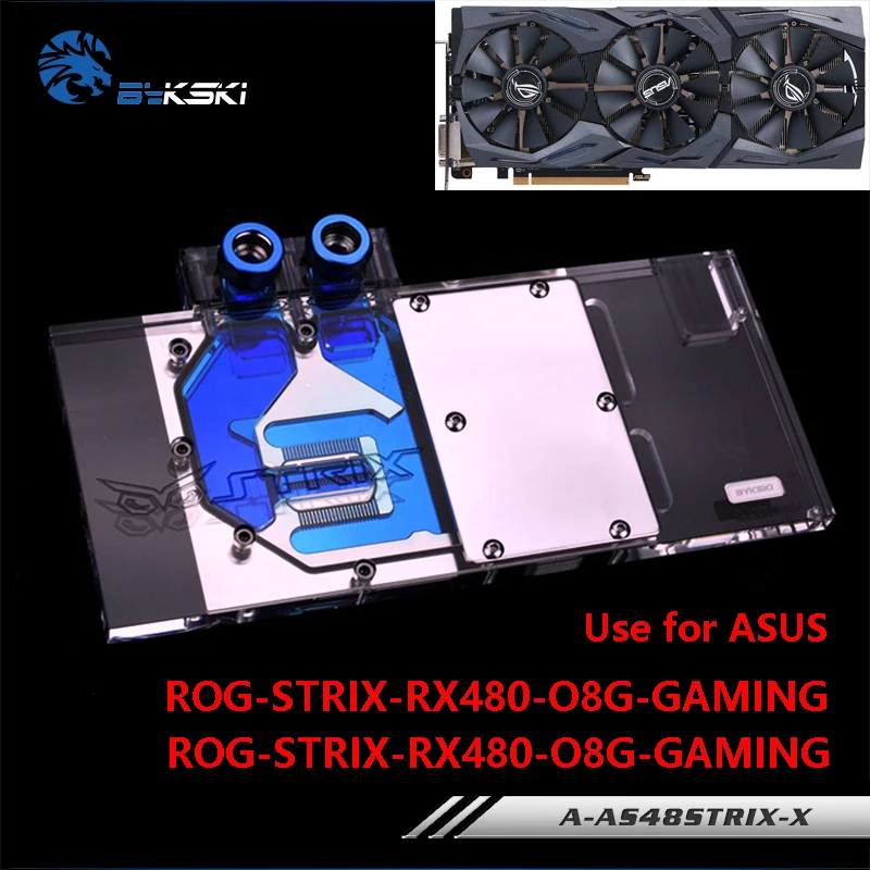 BYKSKI Water Block use for ASUS ROG STRIX-RX480-O8G-GAMING/ RX470-4G-GAMING Video Card Full Cover Graphics Card Copper Block RGB BYKSKI Water Block use for ASUS ROG STRIX-RX480-O8G-GAMING/ RX470-4G-GAMING Video Card Full Cover Graphics Card Copper Block RGB