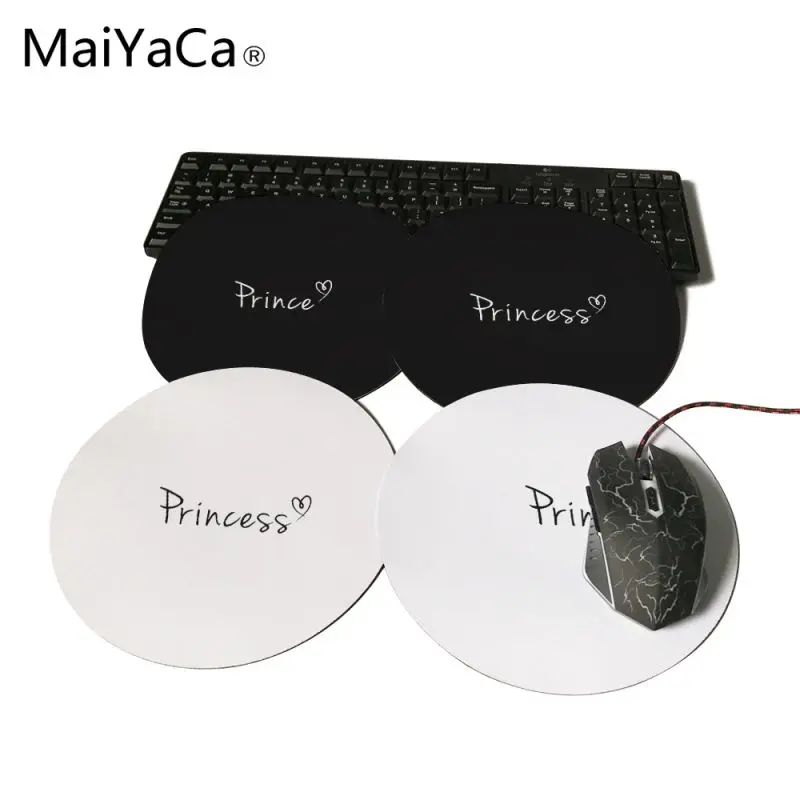 

MaiYaCa Prince and Princess Round Mouse Pad Customize Your Own Image Good Quality Anti-Skid Table Mats