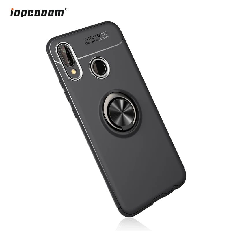 

Phone Case For Huawei P20 Lite Case Rotating Finger Ring Holder Matte Soft Silicone Back Cover For Huawei Nova 3E Coque5.84"inch