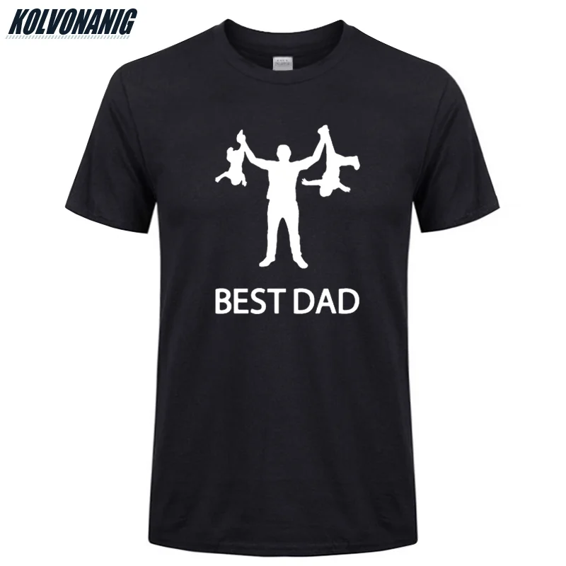 Best Dad Oversized Funny T Shirt Men's Clothing Brand Print Cotton O-Neck Short Sleeve Father Day T-Shirts Gift Tees Plus Size | Мужская