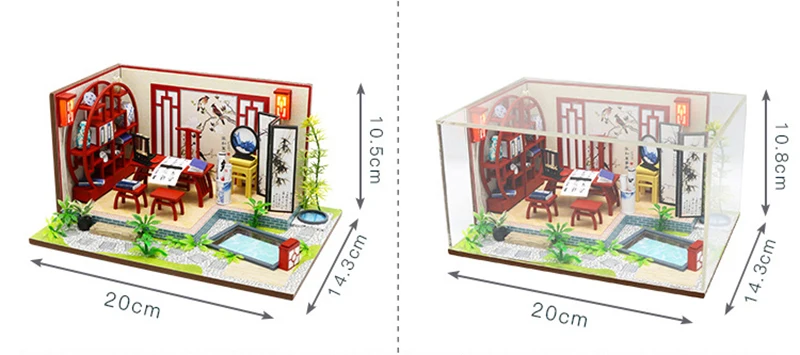 DIY кукольный домик креативный китайский стиль деревянные кукольные домики Строительная модель миниатюрный кукольный дом с мебельным комплектом светодиодные фонари игрушки