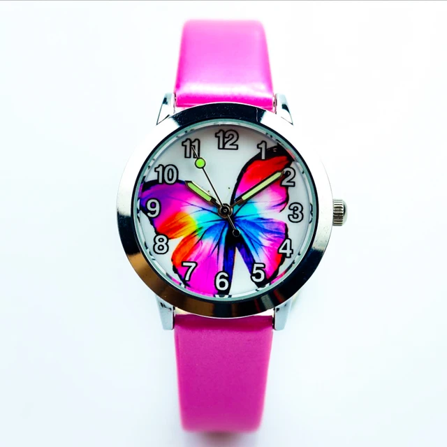 little boys and girls colorful butterfly Insects dial jelly leather watch lumino little boys and girls colorful butterfly Insects dial jelly leather watch lumino
