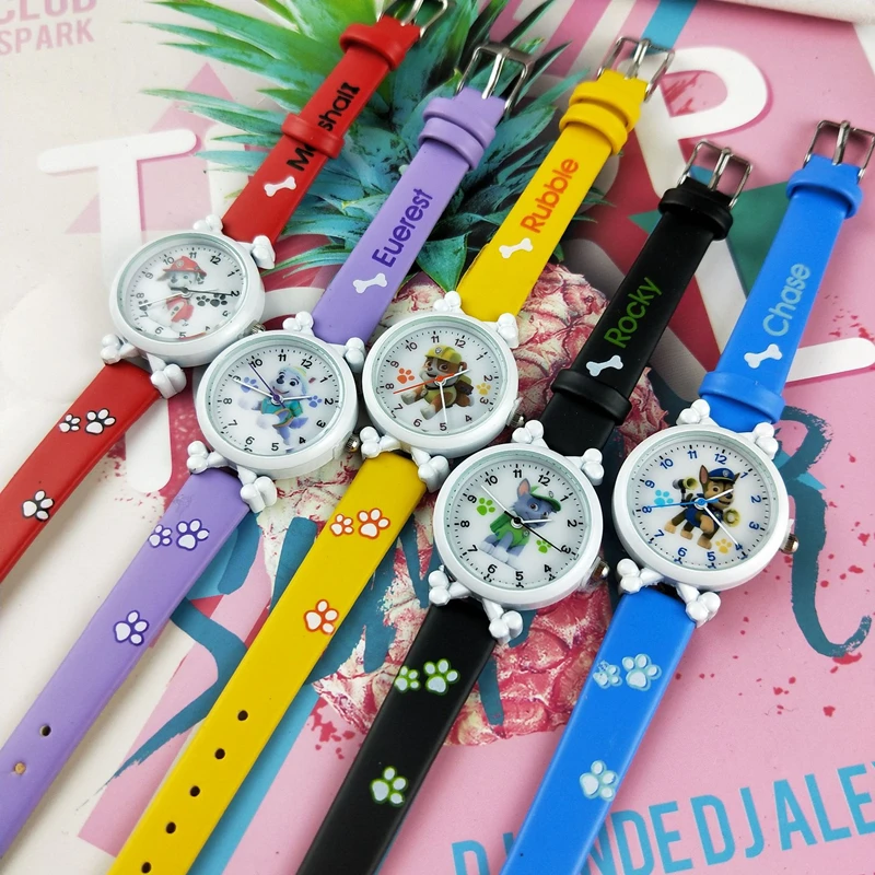 

Paw patrol Watch Time dial Clock Develop Intelligence Learn Everest Action Anime Figure patrulla canina Toy of Children Gift