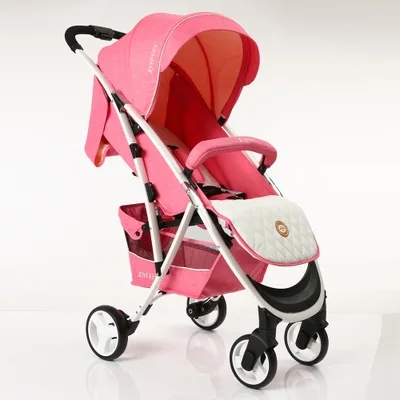 Высокий пейзаж ЕС стандарт детская коляска младенческой тележки портативный младенческой шок детская коляска 0-36 месяцев светильник вес коляски - Цвет: pink