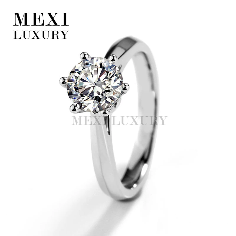 Классический Стиль 18-каратного белого золота кольца 1 0 Ct Moissanites Diamond EF Цвет Halo Для