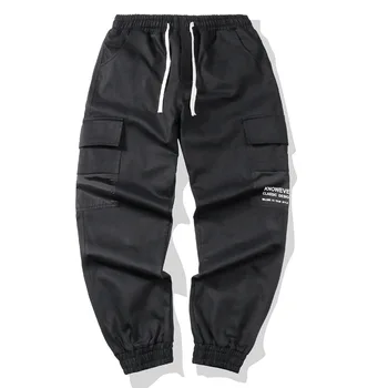 

2019 High Street Dark Souls Cargo Pants Men Punk Rock Dance Skateboard Hip Hop Pants Men Multiple Pockets Harem Pants Men