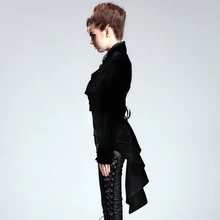 DEVIL FASHION Gothic Punk pattern with restoring ancient ways with brooch asymmetry dovetail Women outerwear coat
