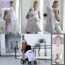 Новое Детское одеяло-кенгуру, плащ, детская коляска, спальный мешок, анти-ветер, снег, с бархатной подкладкой, одеяло для улицы, зима, Auntum