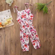 MUQGEW(MUQ/Летний комбинезон для девочек, комбинизон с лямками, Цветочный комбинезон с открытой спиной для детей, летняя одежда для девочек# XTN