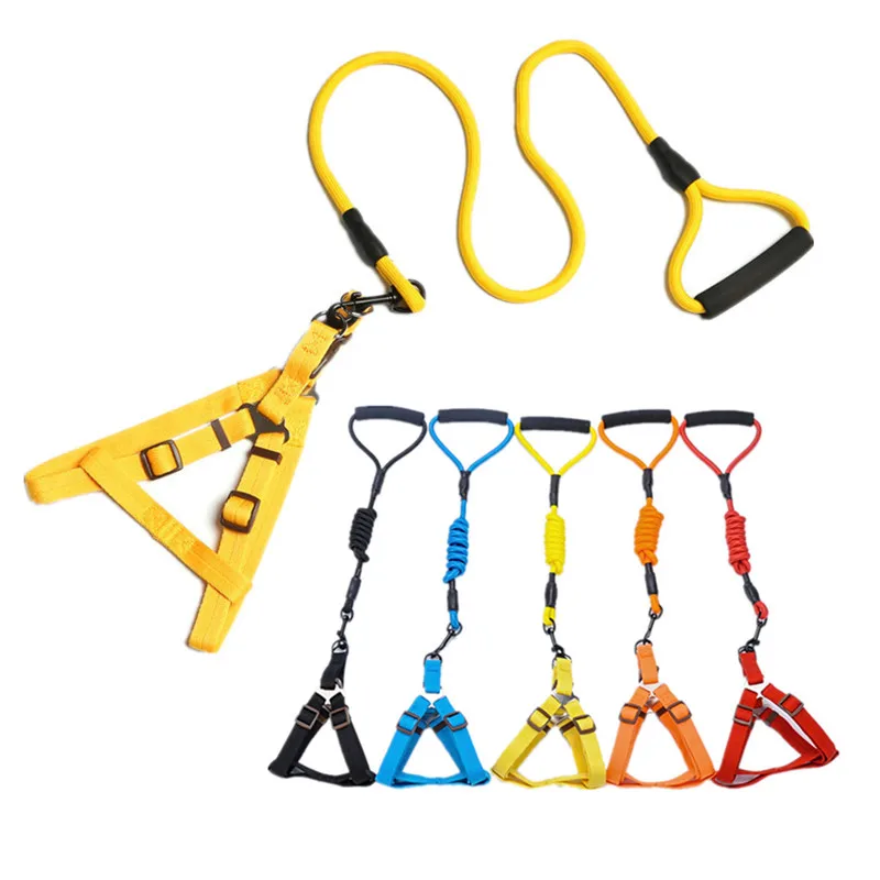 4 Size Nylon Pet Dog Harness Collar Leash Set Adjustable Puppy Dog Pet