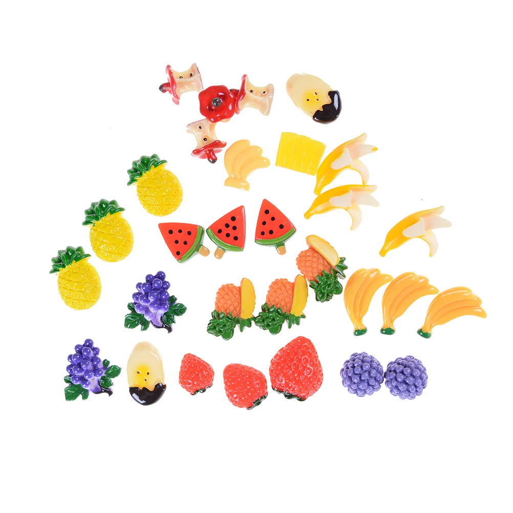 

5pcs Home Craft Mini Fruit Food Ornament Miniature Dollhouse Decor Cute